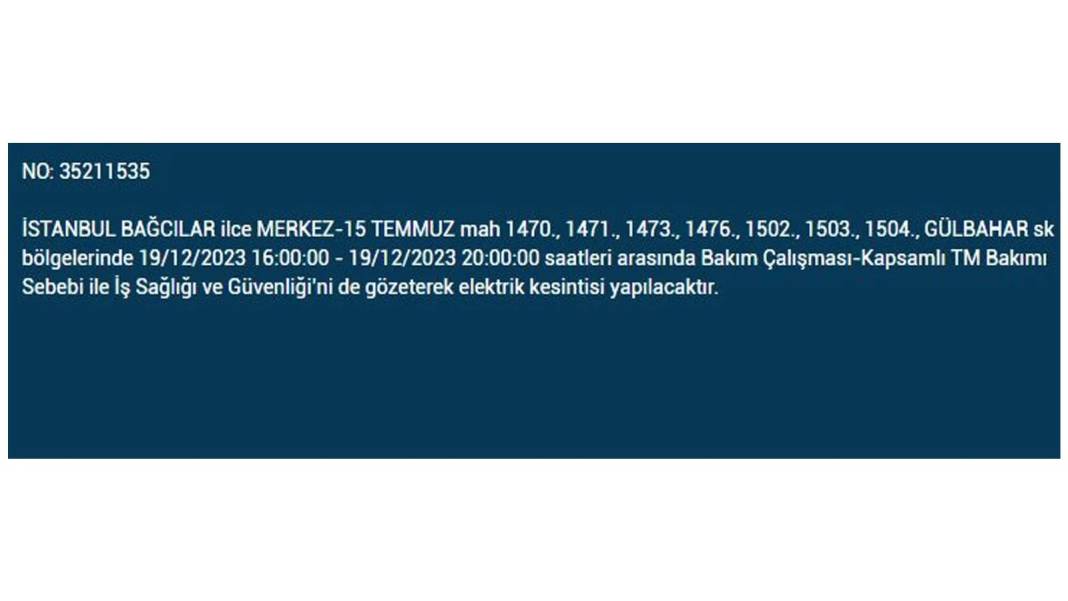 İstanbul'un bu ilçelerinde yaşayanlar dikkat: Elektrik kesintisi için hazır olun 11